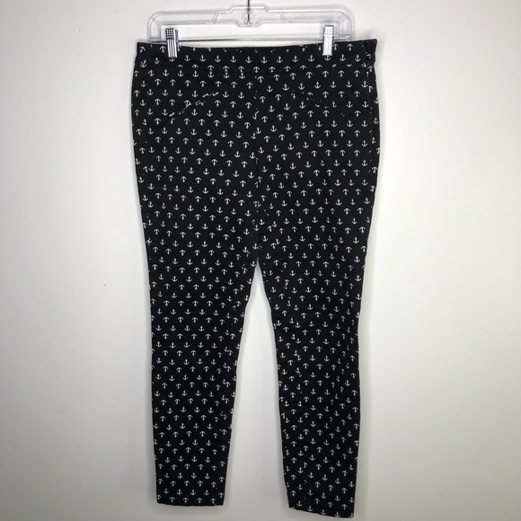 Gap Black and white anchor print super skinny cropped khakis by Gap size 10 - Picture 2 of 4
